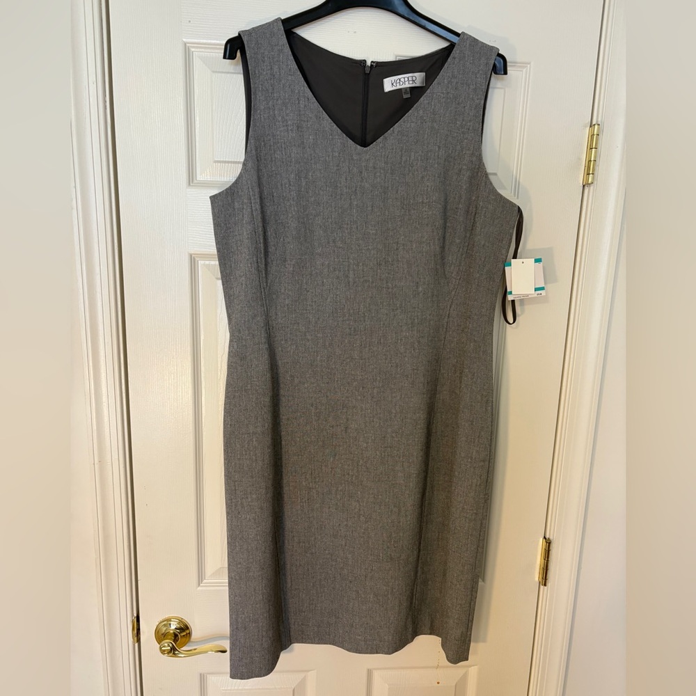 Kasper Gray Sleeveless Sheath Dress